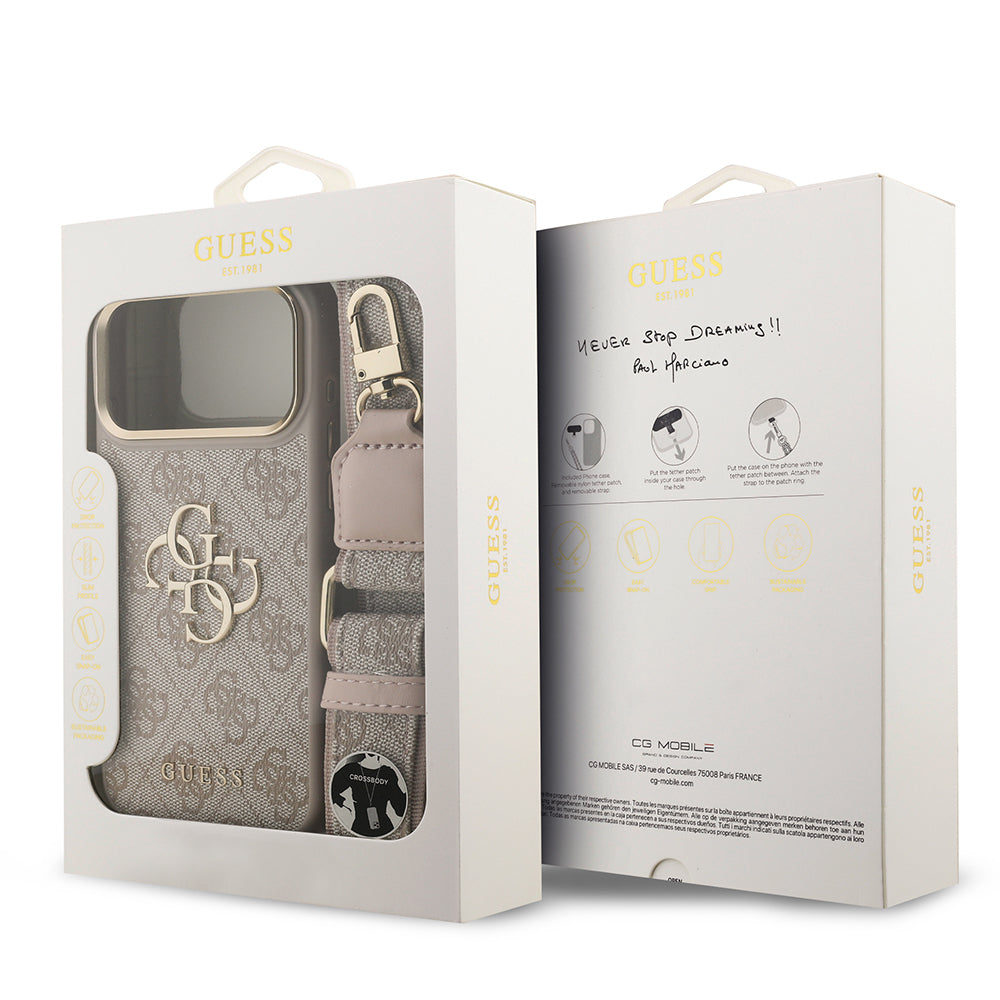 Guess iPhone 17 Pro Max Orjinal Lisanslı 4G Büyük Metal Logolu Kalın Askılı Kılıf Guess iPhone 17 Pro Max Orjinal Lisanslı 4G Büyük Metal Logolu Kalın Askılı Kılıf